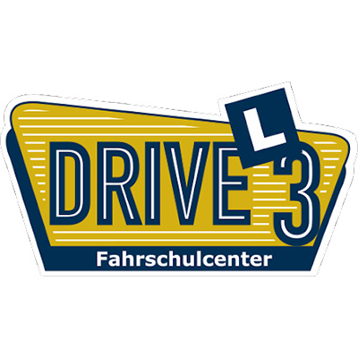 Logo des Fahrschulcenters Drive 3 mit L-Schild.